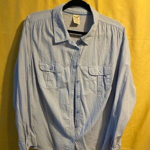 Faded Glory Light Blue Women's Button-Down Shirt